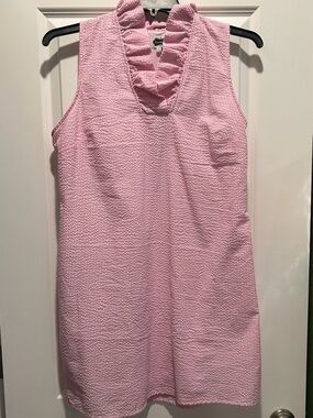 Mud Pie Pink Striped Ruffle Neck Top